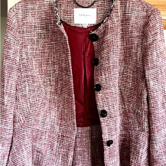 L.K. Bennett Cesilia Tweed Textured Peplum Blazer Jacket 12 - Picture 6 of 8